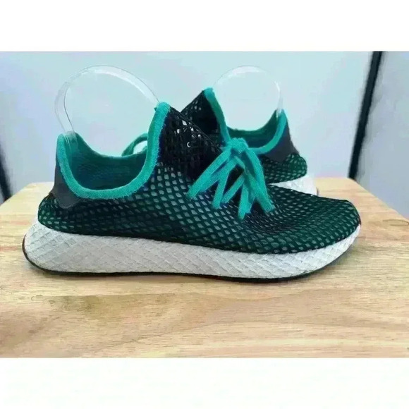 Adidas Deerupt Runner Cloth Low Trainers Men's Sz10.5 - Blue/Green w/ Black Mesh - Picture 7 of 10